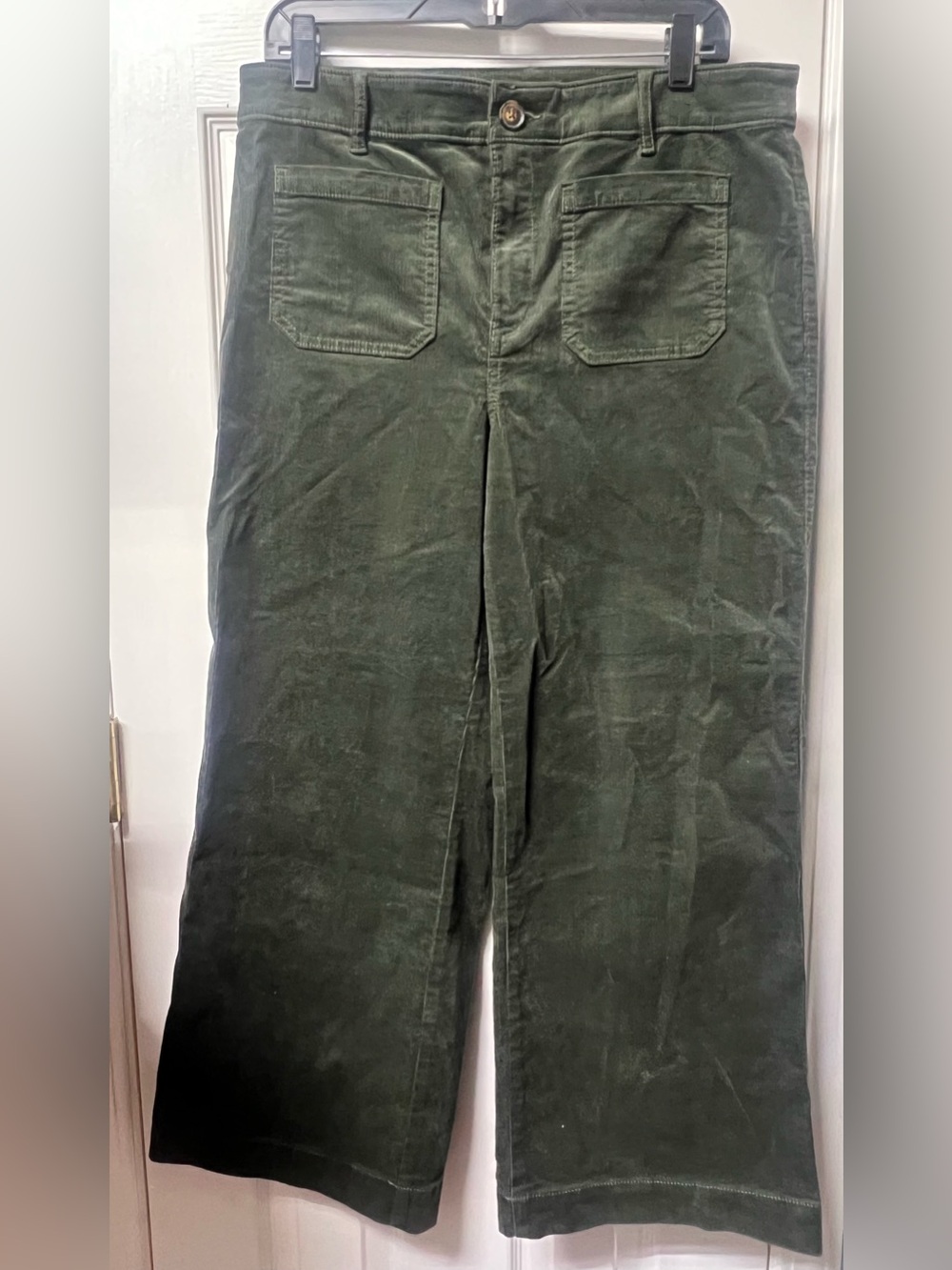 LOFT Forest Green Corduroy Wide-Leg Pants
